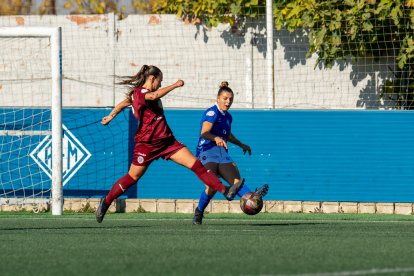 Aithiara centra la pilota que va significar l’únic gol del partit al minut 55.