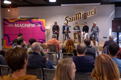 Presentació ahir del festival a l’Espai Cerveser San Miguel, patrocinador del Magnífic Fest.