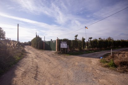 Vista general de l’accés a la partida Bovà, a l’Horta de Lleida, on es va produir l’assalt dijous.