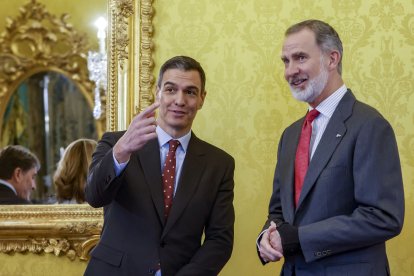 Pedro Sánchez i el rei van participar ahir en la reunió anual del Patronat de l’Institut Cervantes.