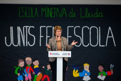 Simó, en la inauguració de l’escola Minerva de Balàfia.