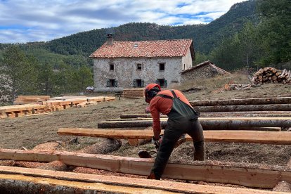 Instal·len una serradora mòbil i operaris ja treballen a la zona.