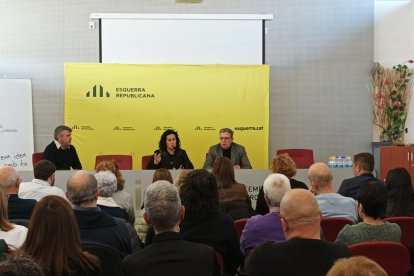 Cristina Rodríguez (CCOO) i Joan Talarn, president de la Diputació.