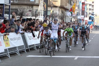 Imatge de l’última arribada a Lleida, amb triomf de Parisien.