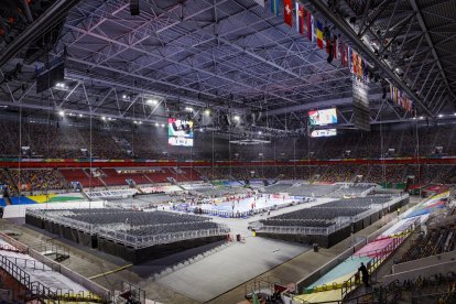 Vista de l’estadi de futbol Merkur Spiel-Arena de Düsseldorf.