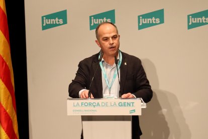 Jordi Turull durant el Consell Nacional de Junts celebrat ahir al Morell.