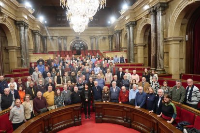 La presidenta del Parlament, Anna Erra, rep els Bancs dels Aliments