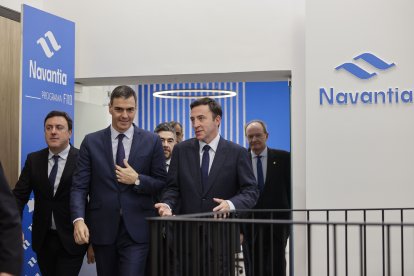 Pedro Sánchez va visitar ahir la drassana de Navantia a Ferrol.