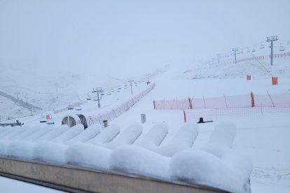 La neu que va caure ahir a l’estació de Boí Taüll.