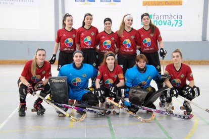 Equip de l’Alpicat, ahir abans de disputar el partit de semifinals de la Copa Generalitat.