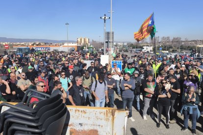 Pagesos lleidatans es van unir als de Tarragona en la protesta que va tenir lloc al Port de Tarragona.