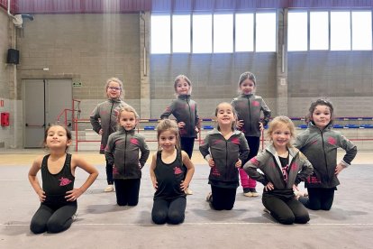 Les nenes del Club Ippon Bellpuig que fan classes de gimnàstica en anglès.