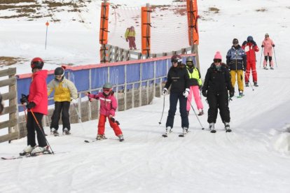 Esquiadors, ahir a l’estació de Baqueira-Beret.