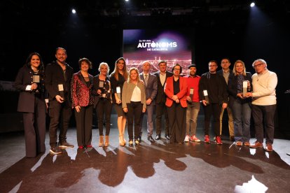 Els guardonats en la II Nit dels Autònoms de Catalunya, que es va celebrar ahir a Barcelona.