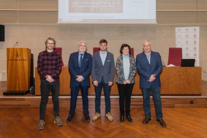 Entrega de la Càtedra Asisa-UdL, ahir al Rectorat.