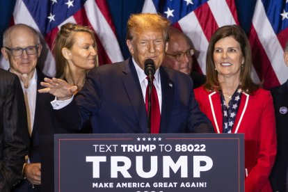 Trump, després de derrotar l’exgovernadora Nikki Haley a les primàries a Carolina del Sud, a Colúmbia.