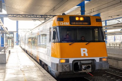 L’arribada a Lleida del primer tren de l’RL3 el 8 de febrer passat.