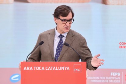 Imatge de Salvador Illa en un acte dels socialistes catalans divendres passat.