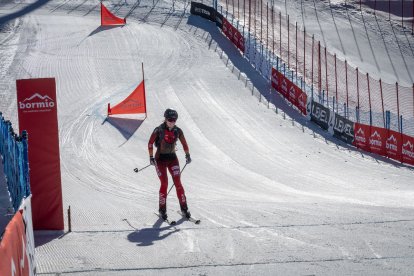 Laia Sellés, competint en una imatge d’arxiu de la passada Copa del Món de Bormio.