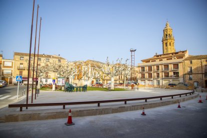 Les obres de la plaça de la Granadella, que estaran acabades a finals de mes.