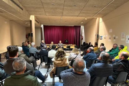 La reunió que va mantenir l’alcalde amb els veïns aquest dimarts.