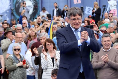 Carles Puigdemont va arrancar ahir la precampanya de la seua legislatura a Elna.