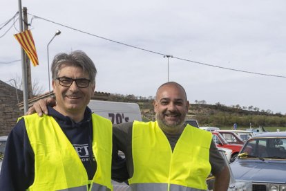 Joan Vila i Jaume Marsal, a la concentració de les Oluges.