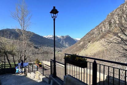 El nou parc i mirador en obres de Bagergue.