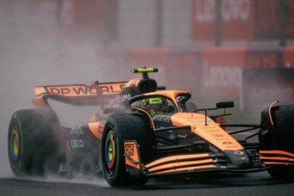 Lando Norris, autor del millor temps, ahir durant la sessió de qualificació per a la prova esprint.