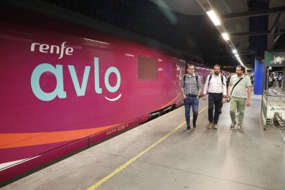 Un tren Avlo a l’estació de Lleida.