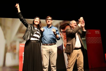 Parlon, Illa i Hereu, en un acte electoral a Santa Coloma.