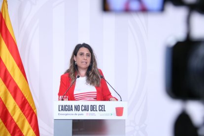 La portaveu del Govern en funcions, Patrícia Plaja, ahir després de la reunió del Consell Executiu.