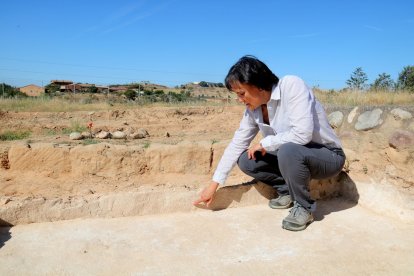 La investigadora Helena Kirchner, al Pla d’Almatà.