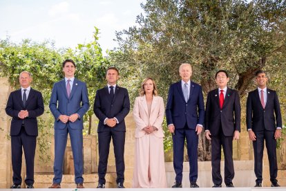 Foto de família dels líders dels set països més industrialitzats del planeta, que formen el G7.