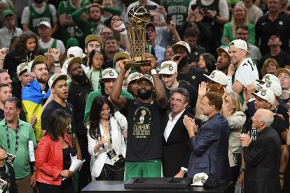 Els Boston Celtics van celebrar el títol a casa.