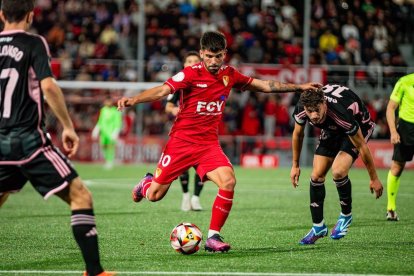 Adri Lledó, durant un partit de Copa amb el Terrassa aquest curs.