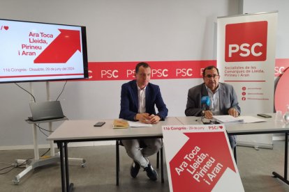 La presentació ahir del congrés del PSC lleidatà.