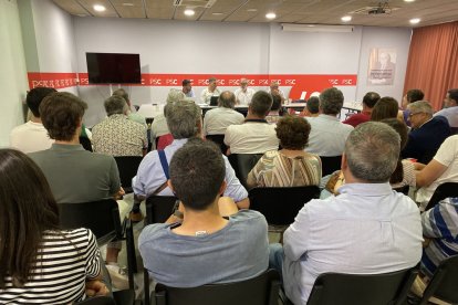 Assemblea extraordinària de l’agrupació del PSC d’ahir.