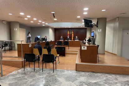 L’acusat, a l’esquerra, va declarar amb l’ajuda d’una intèrpret.