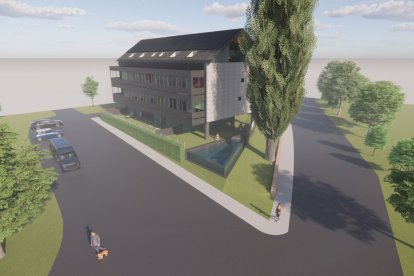 Renderitzat del futur aparthotel amb certificació Passivhaus del Pont de Suert.