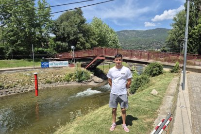 Miquel Travé, al Parc del Segre de la Seu d’Urgell, on s’ha format com a palista.