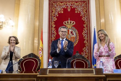 Feijóo va presidir la reunió dels grups del PP al Senat.