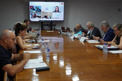 La reunió del patronat de la Fira de Lleida celebrada ahir.