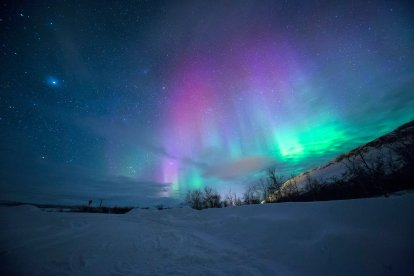 Imagen de una aurora boreal en Tromso.