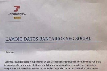 La carta falsa que ha llegado a miles de pensionistas en toda España.