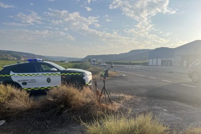 El radar móvil de velocidad de la Guardia Civil de Tráfico.