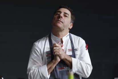 Jordi Roca, Pastry chef en El Celler de Can Roca (Girona), durante su ponencia 'La parte dulce de El Celler de Can Roca' en la tercera jornada de la 23ª edición de Madrid Fusión, este miércoles.