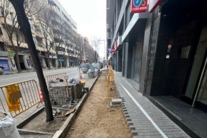 Obres a l’avinguda de les Garrigues.