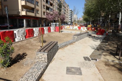 El nuevo sendero ya cuenta con parte del nuevo mobiliario y de los 48 árboles que se plantarán. - MAGDALENA ALTISENT