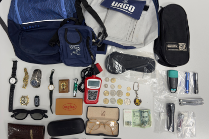Material intervenido a los ladrones.